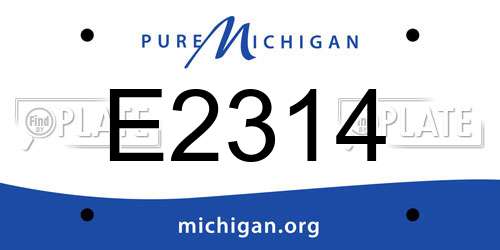 E2314 Michigan License Plate