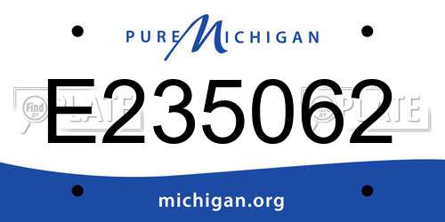 E235062 Michigan License Plate