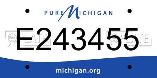 E243455 Michigan License Plate