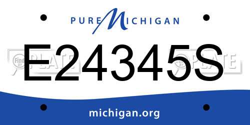 E24345S Michigan License Plate