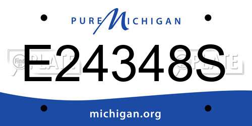 E24348S Michigan License Plate