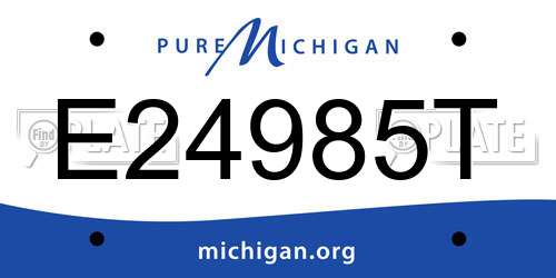 E24985T Michigan License Plate