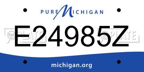 E24985Z Michigan License Plate