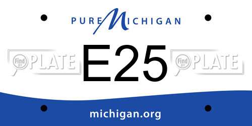 E25 Michigan License Plate