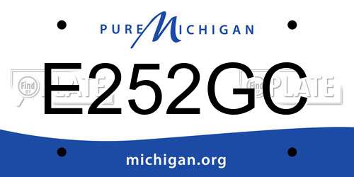 E252GC Michigan License Plate