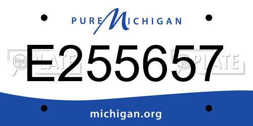 E255657 Michigan License Plate