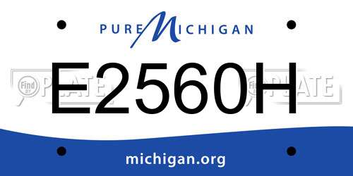 E2560H Michigan License Plate