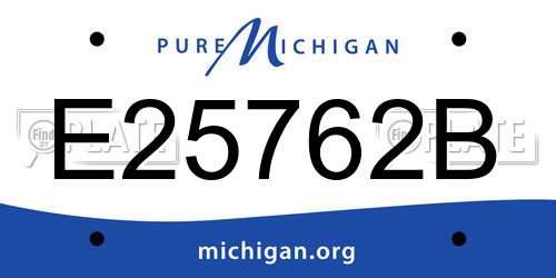 E25762B Michigan License Plate