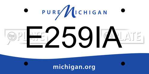 E259IA Michigan License Plate