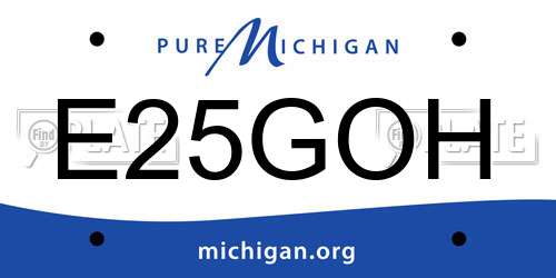 E25GOH Michigan License Plate