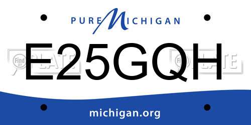 E25GQH Michigan License Plate