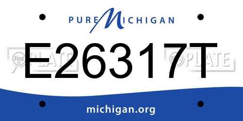 E26317T Michigan License Plate