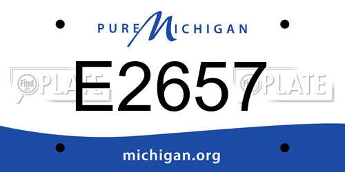 E2657 Michigan License Plate