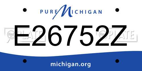 E26752Z Michigan License Plate