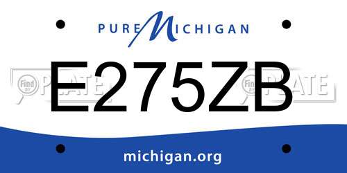 E275ZB Michigan License Plate
