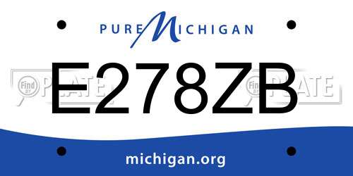 E278ZB Michigan License Plate