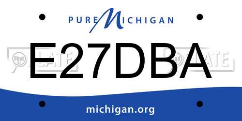 E27DBA Michigan License Plate
