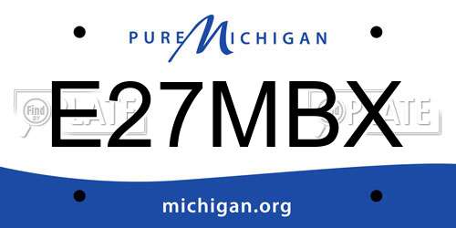 E27MBX Michigan License Plate