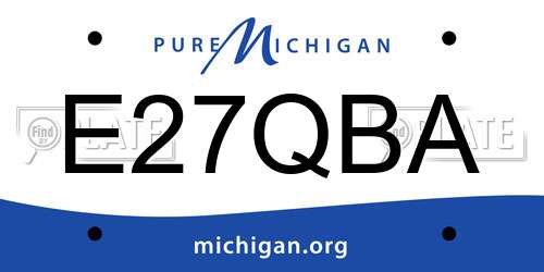 E27QBA Michigan License Plate