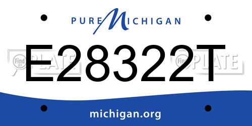 E28322T Michigan License Plate