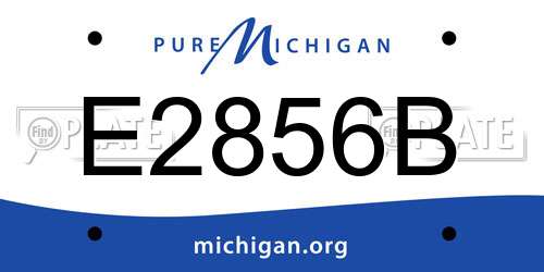 E2856B Michigan License Plate