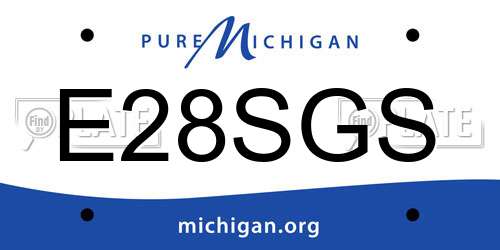 E28SGS Michigan License Plate