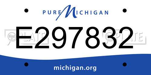 E297832 Michigan License Plate