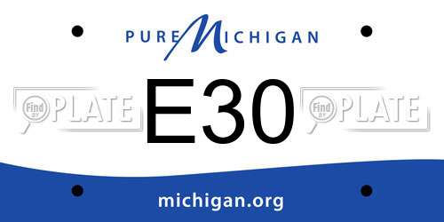 E30 Michigan License Plate
