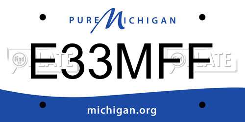 E33MFF Michigan License Plate