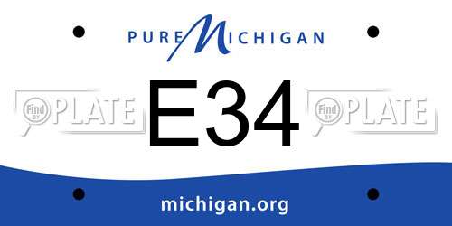 E34 Michigan License Plate