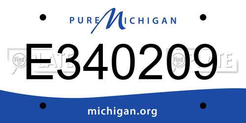 E340209 Michigan License Plate