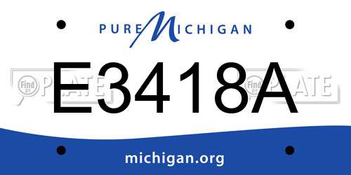 E3418A Michigan License Plate