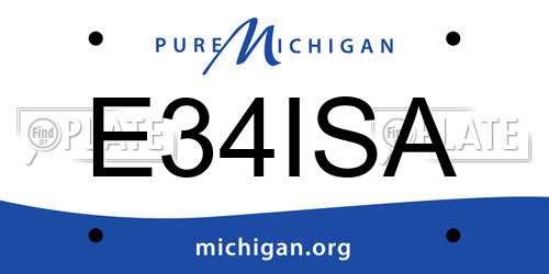 E34ISA Michigan License Plate