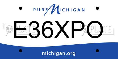E36XPO Michigan License Plate