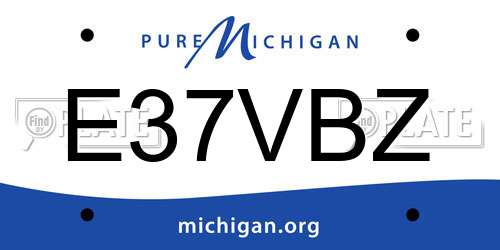 E37VBZ Michigan License Plate