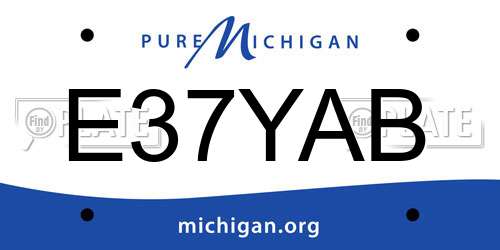E37YAB Michigan License Plate