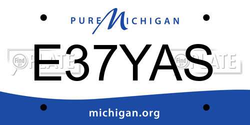 E37YAS Michigan License Plate