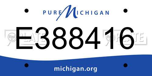 E388416 Michigan License Plate