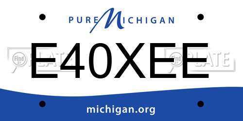 E40XEE Michigan License Plate