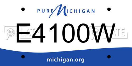E4100W Michigan License Plate