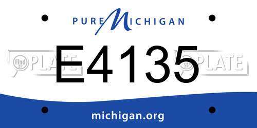 E4135 Michigan License Plate