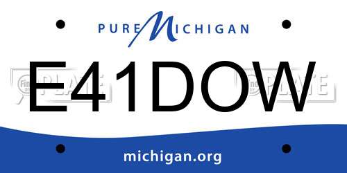E41DOW Michigan License Plate
