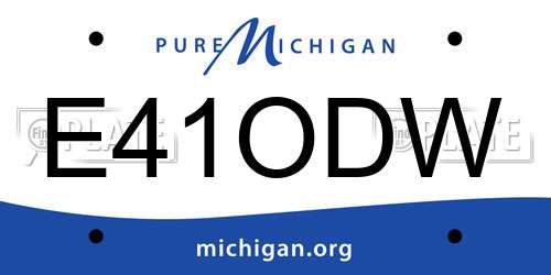 E41ODW Michigan License Plate