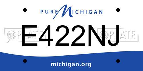 E422NJ Michigan License Plate