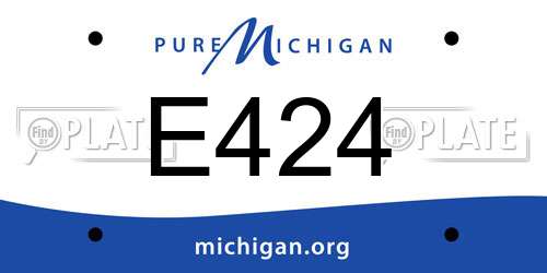 E424 Michigan License Plate