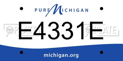 E4331E Michigan License Plate