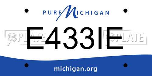 E433IE Michigan License Plate