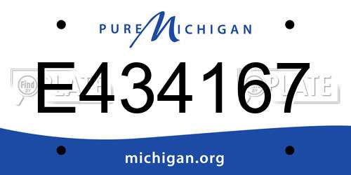 E434167 Michigan License Plate