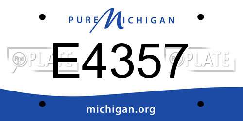 E4357 Michigan License Plate