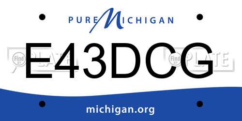 E43DCG Michigan License Plate